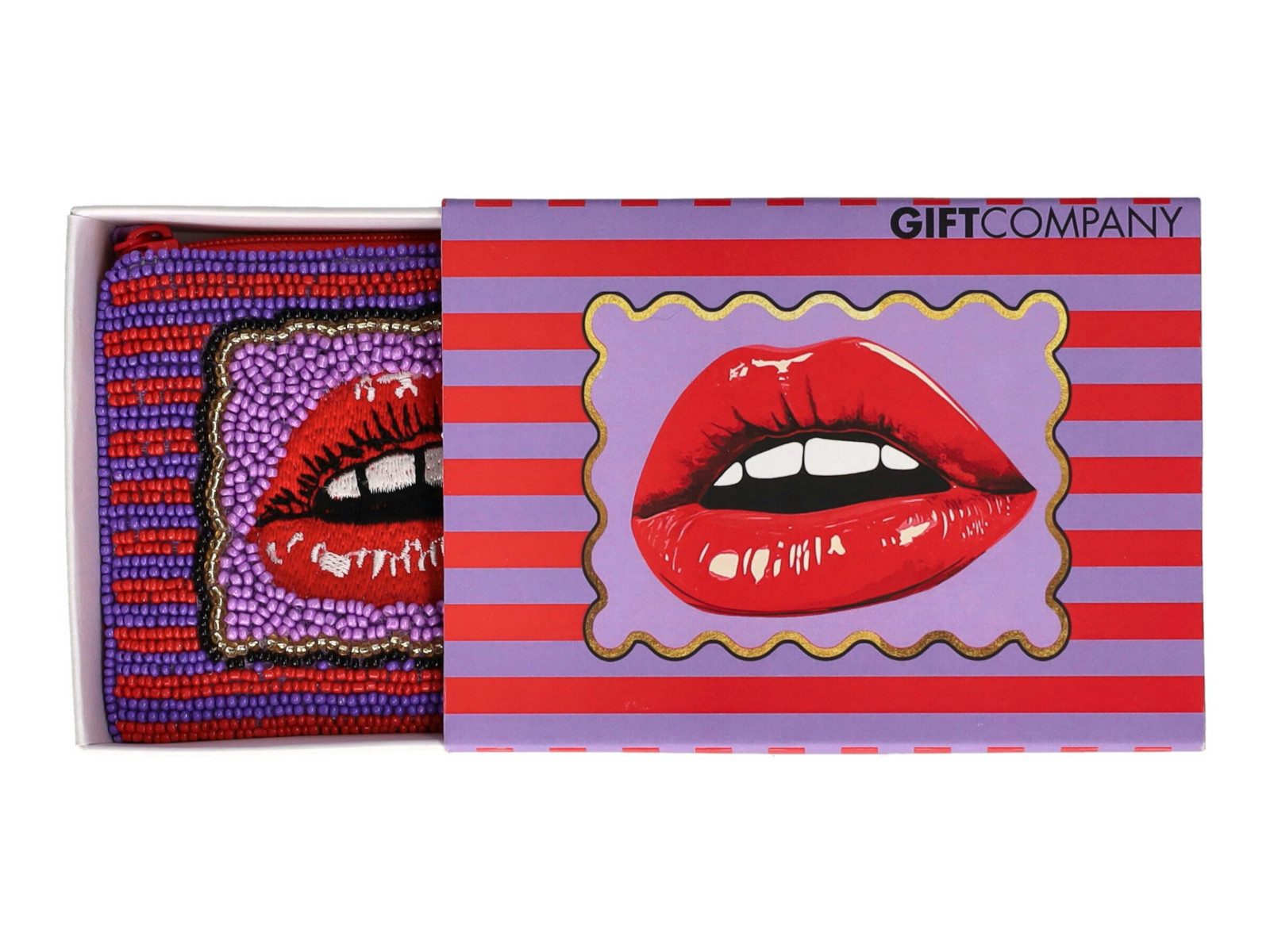 Giftcompany Kosmetiktasche Elodie Kosmetiktasche XS Lippen rot/lila 12cm