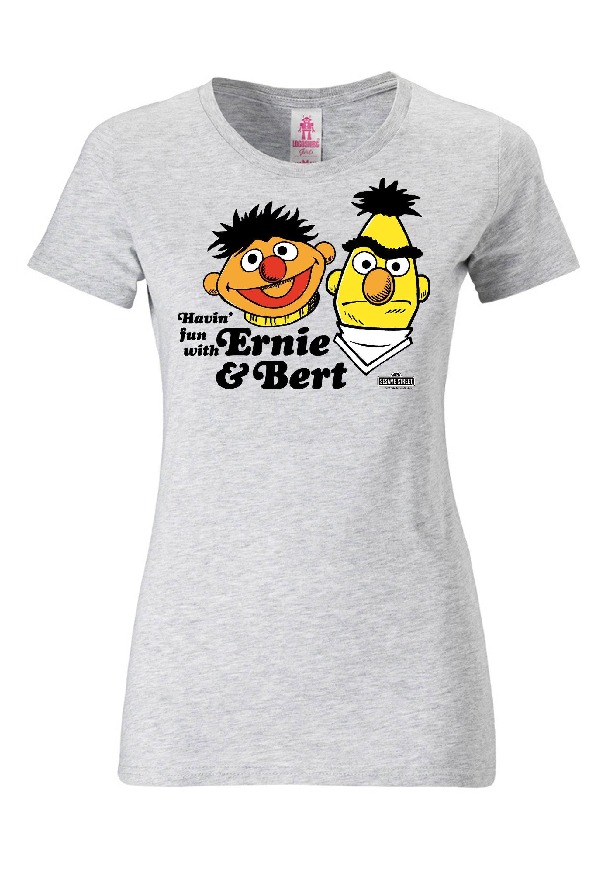 LOGOSHIRT T-Shirt Sesamstraße - Ernie & Bert Fun mit Ernie und Bert-Print