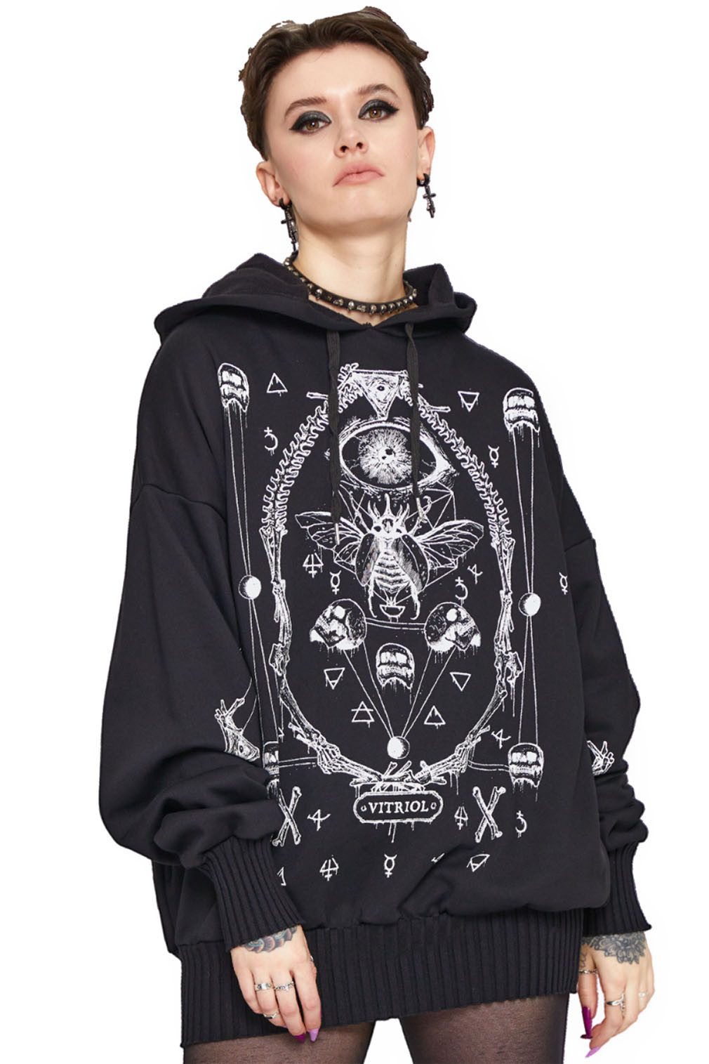 Jawbreaker Hoodie Vitriol Print Oversized Hoodie Gothic Goth Grufti Motte günstig online kaufen