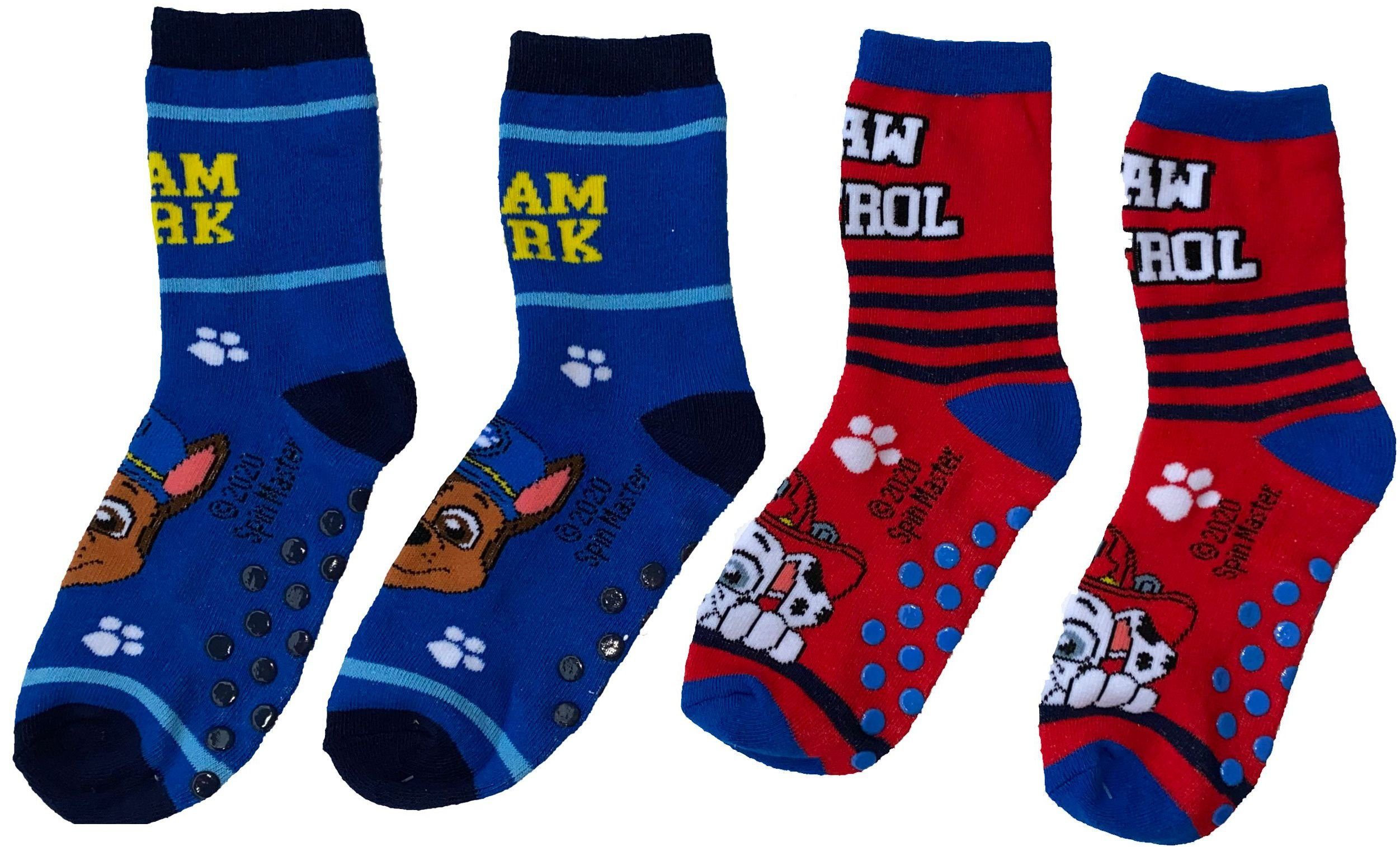 PAW PATROL Haussocken PAW PATROL Rutschfeste Socken Jungen + Mädchen Hausschuhe rutschfeste Sohle Noppensocken Gr. 23 24 25 26 27 28 29 30 31 32 33 34 Kindersocken