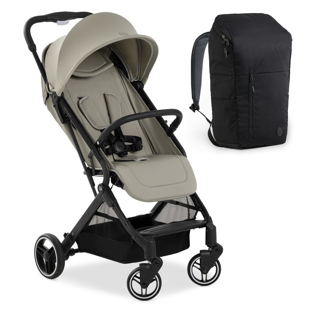 Hauck Sportbuggy Travel N Care Plus - Velvet Olive, Reisebuggy Sportwagen mit Liegefunktion inkl. Wickelrucksack bis 22 kg