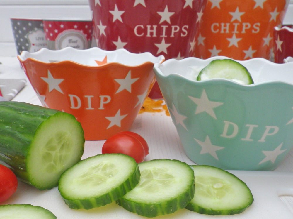 Krasilnikoff Schale Krasilnikoff DIP Schale ORANGE mit weißen Sternen