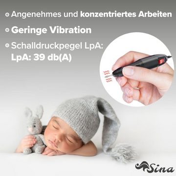 Sina Beauty-Multigerät Elektrische Nagelfräser, inkl. 6tlg. Bit-und Mandrel-Set, Stufenlos regulierbar