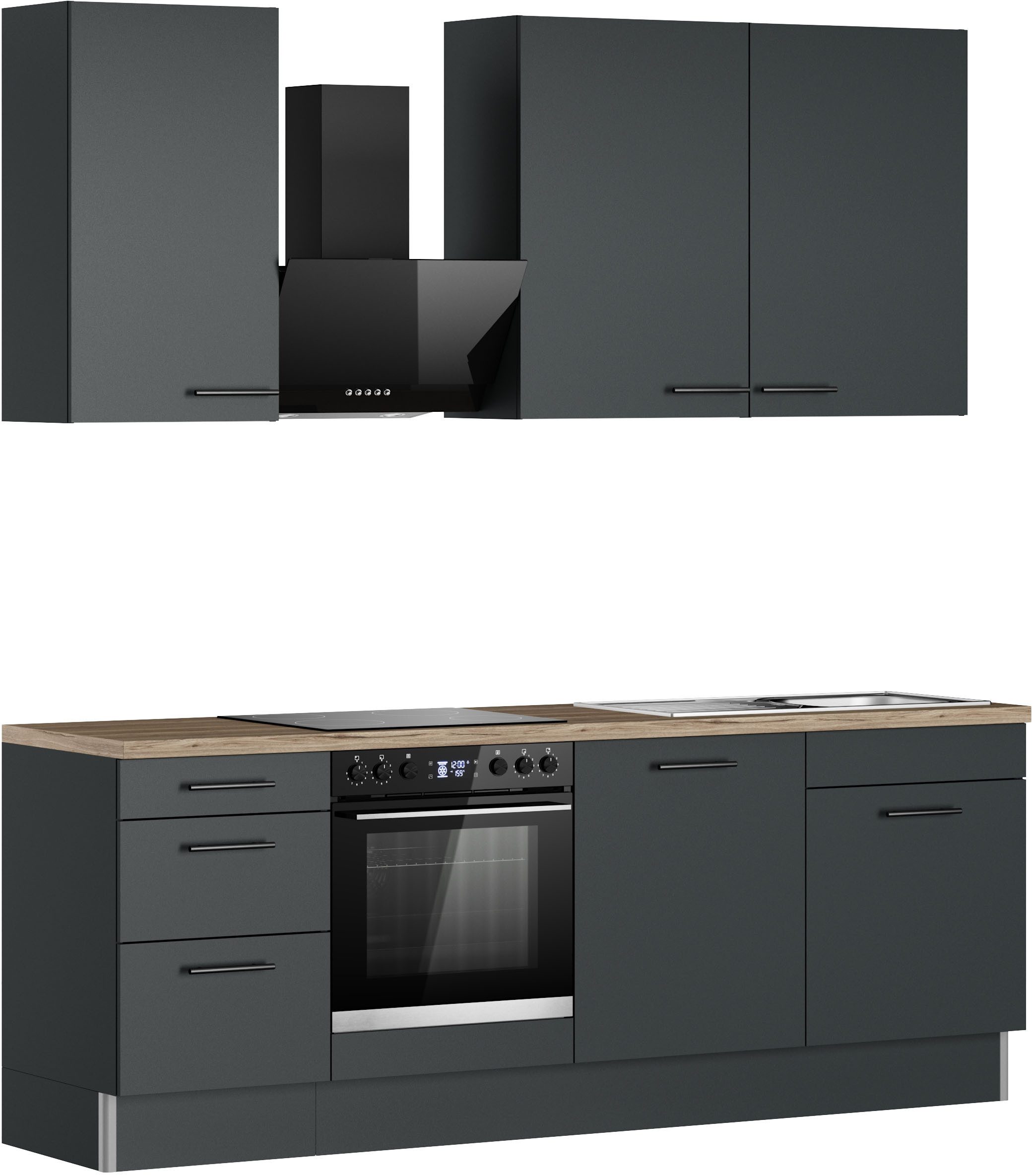 OPTIFIT Küchenzeile Fiona, Breite 230 cm, mit Hanseatic-E-Geräten in Premium oder Basic