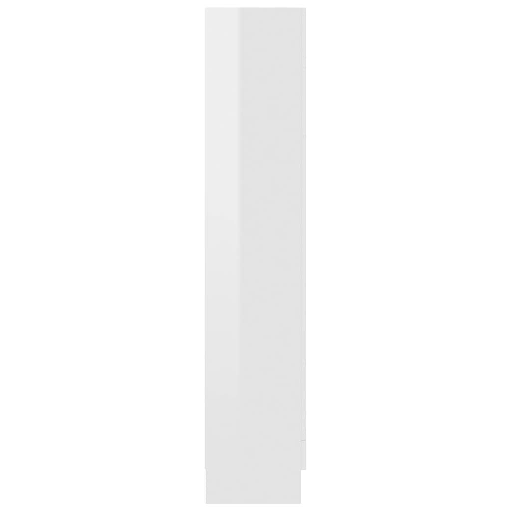 Hochglanz-Weiß Vitrinenschrank Bücherregal cm furnicato Holzwerkstoff 82,5x30,5x150