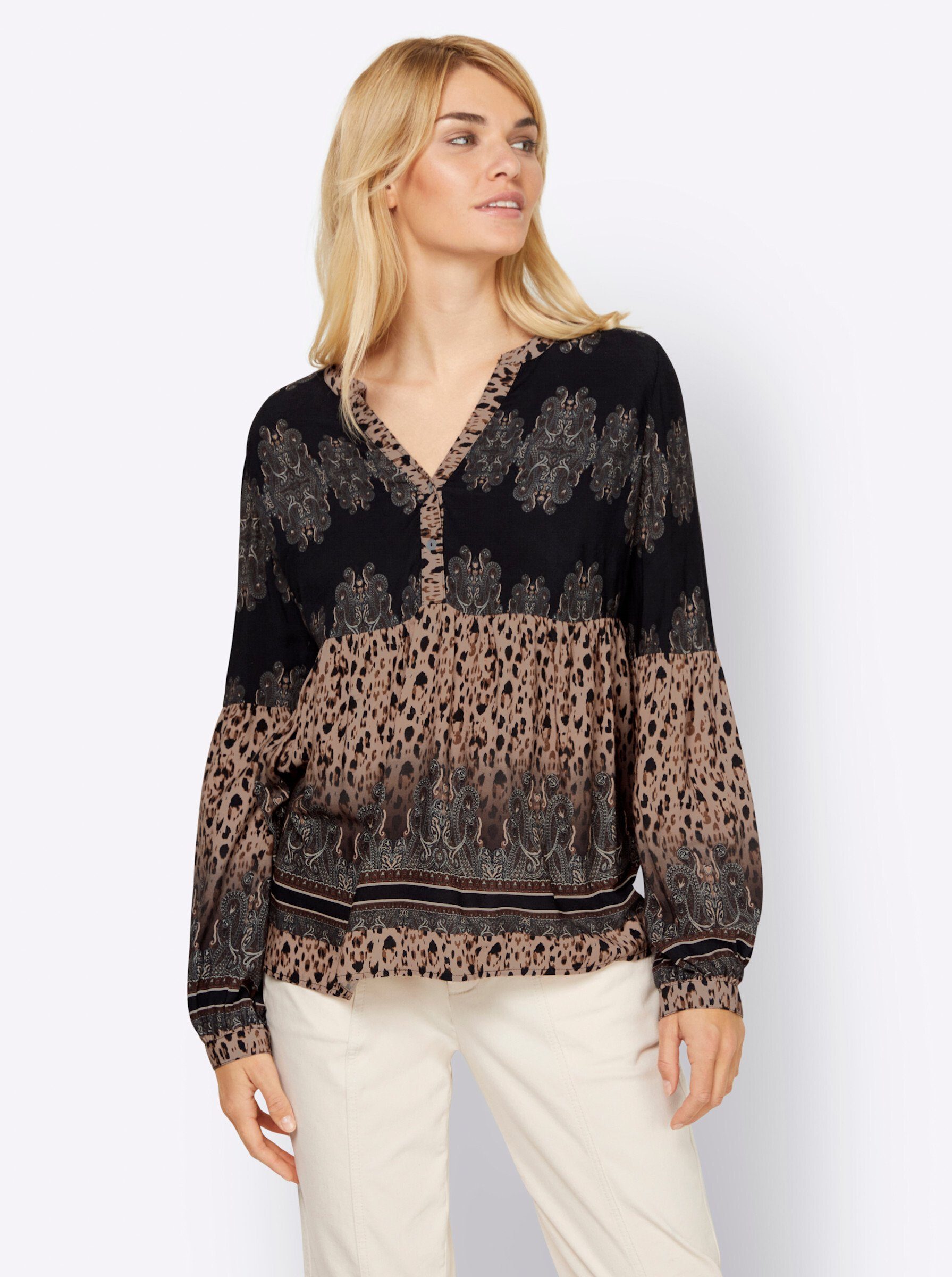 Klassische Bluse Druckbluse