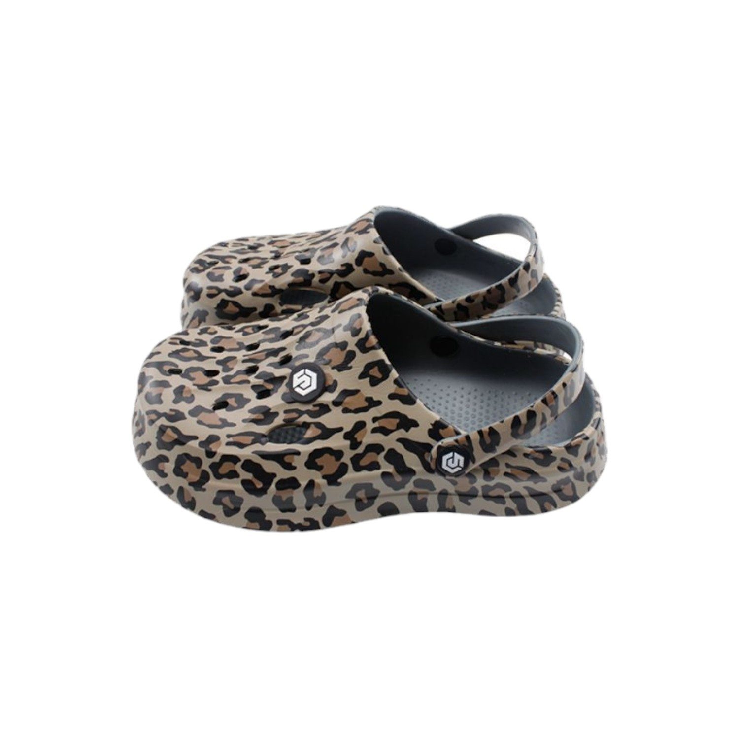 VewoTex Damen Clogs Leo » günstige Damenschuhe » Clogs mit Leoparden-Muster Clog (1 Paar, 2-tlg., 1 Paar) Sommer & Frühling Garten Schuhe mit Riemen und Cut-Outs