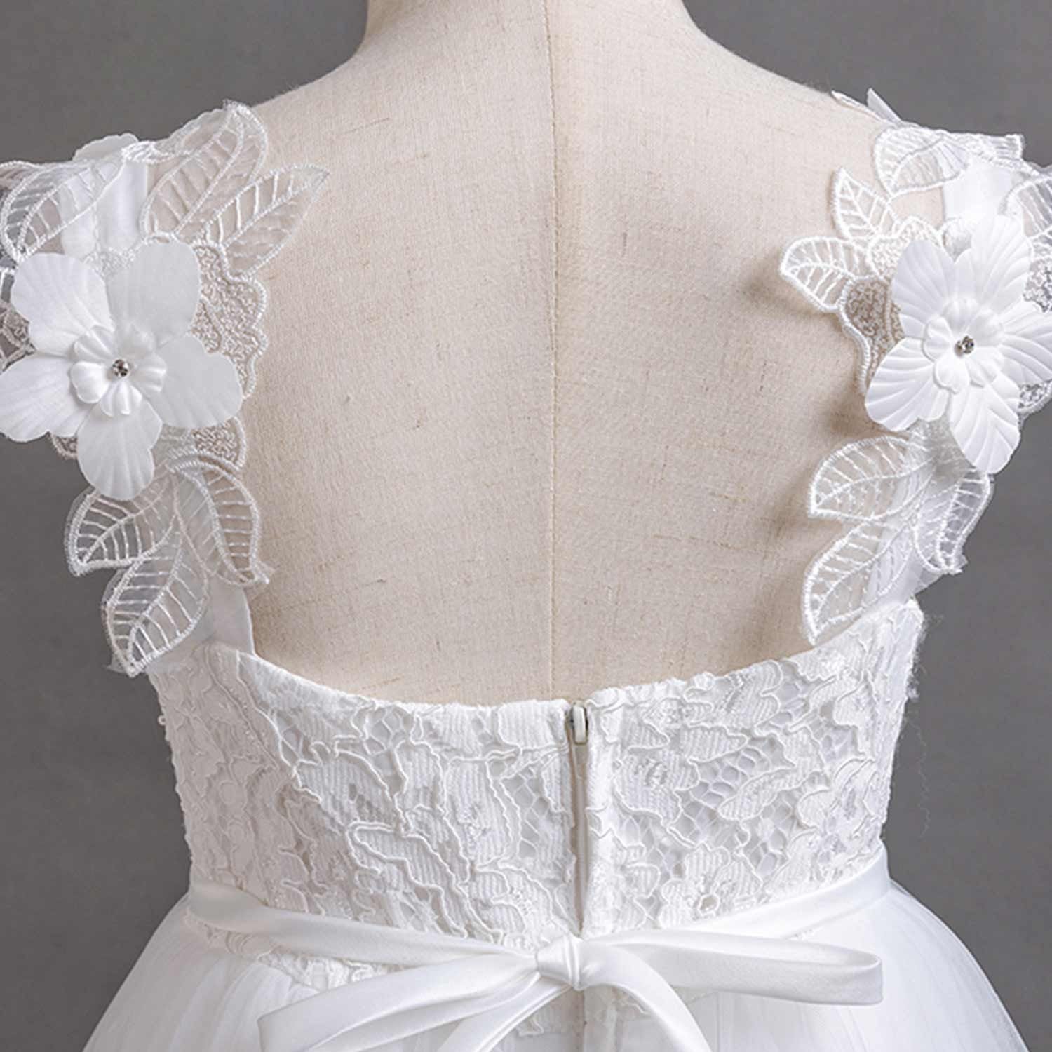 Abendkleid Daisred Blumenmädchen Tüllkleider Abendkleider Weiß Prinzessinnenkleider
