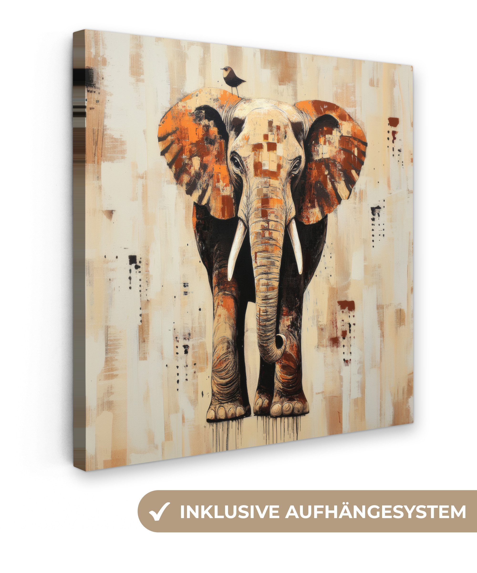 OneMillionCanvasses® Leinwandbild Elefant - Rüssel - günstig online kaufen