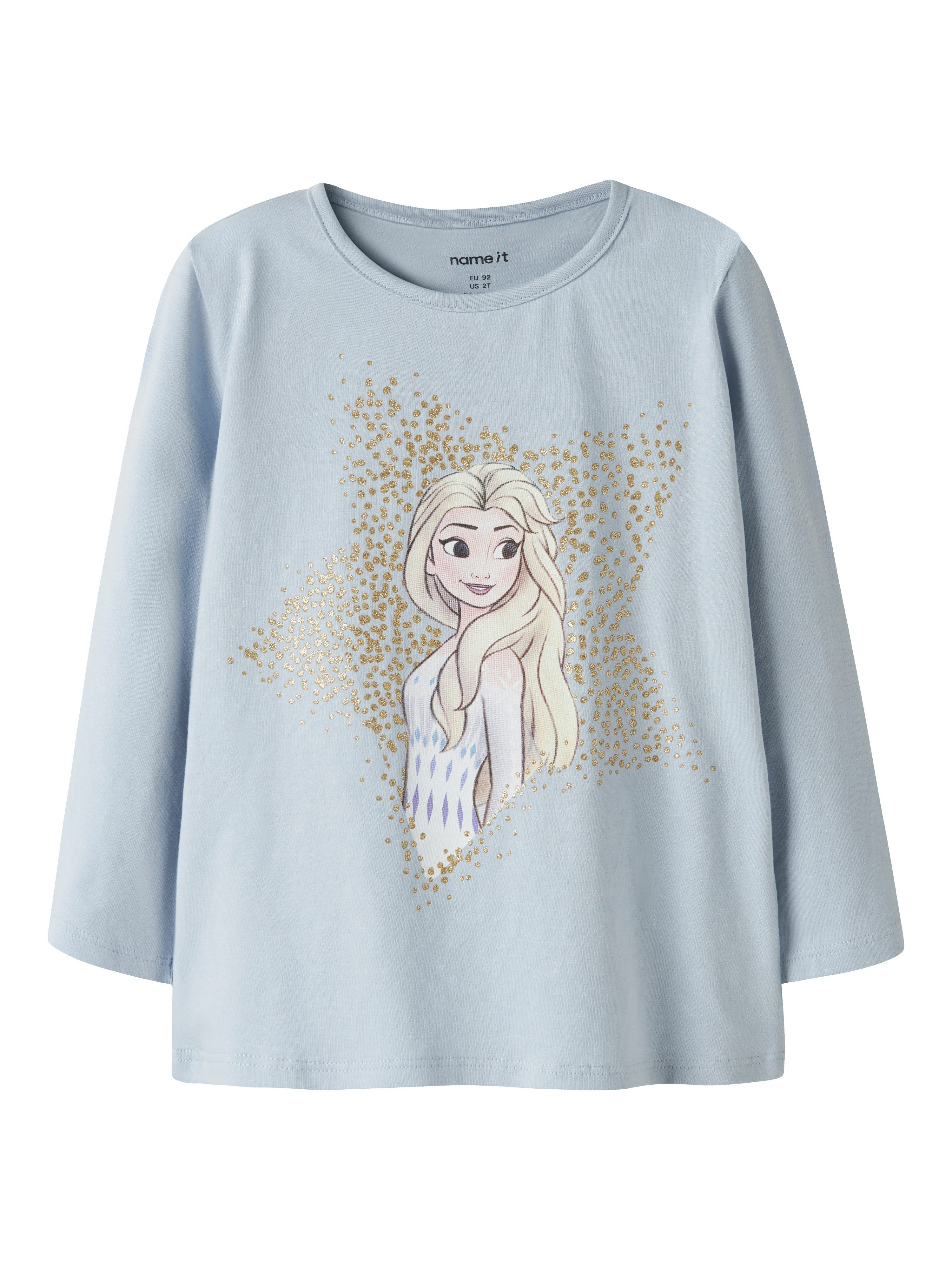 Name It Langarmshirt NMFSOMA FROZEN LS NREG TOP WDI Baumwollmischung, regular fit, die Eiskönigin: mit Elsa Glitzerdruck