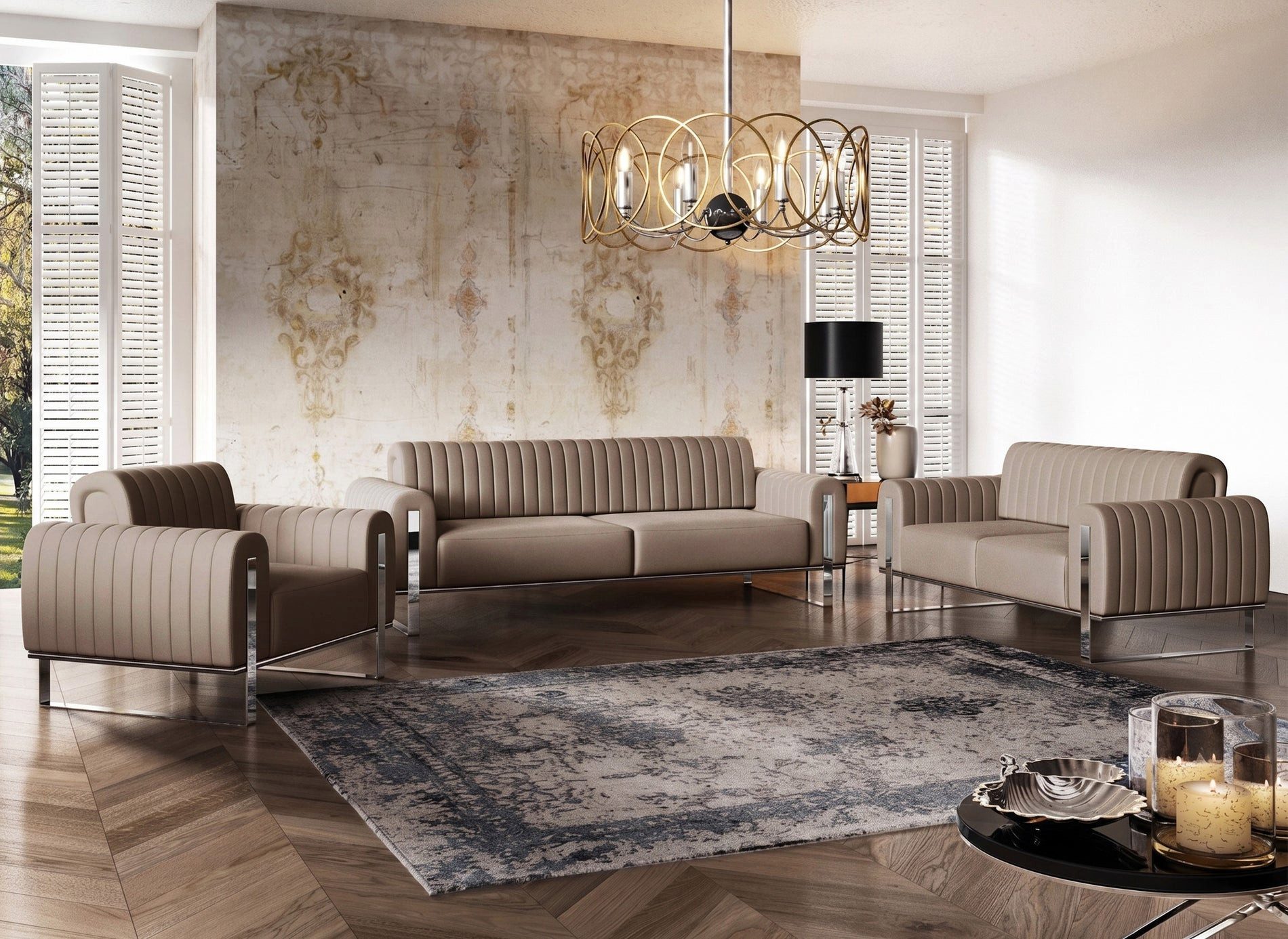 Selsey Sessel PARISSA, Loungesessel mit Komfortpolsterung und Metallgestell