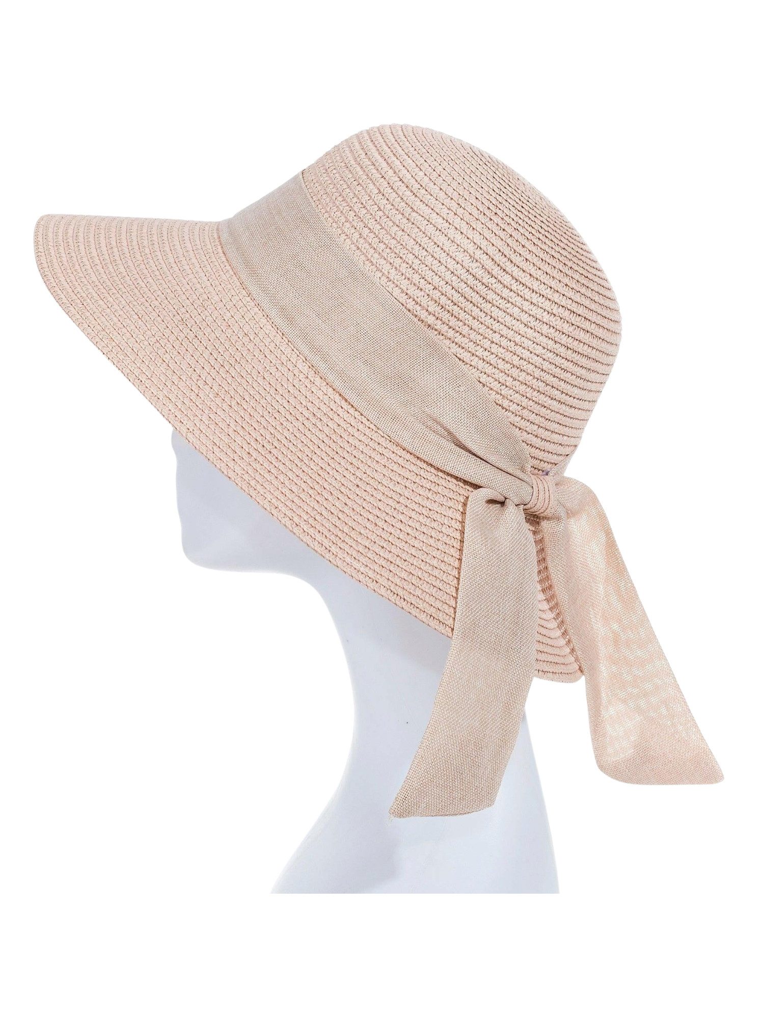 Adel Accessoires Sonnenhut Trendiger Damenhut mit Schleife, Strohhut in Einheitsgröße