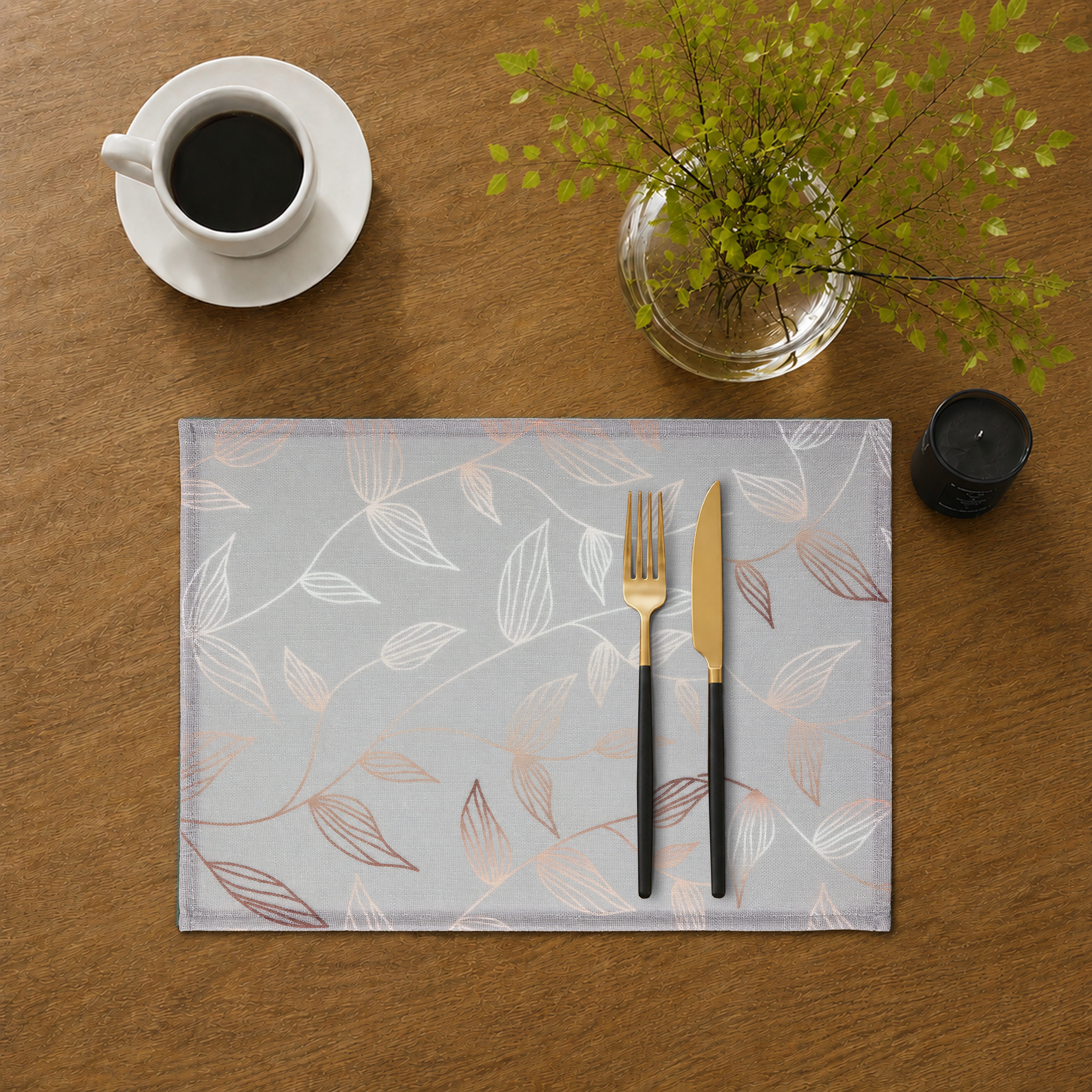 OTTO home Platzset Raffon, (2-St), 2er Set, bedruckt, stillvoller Blätterdruck