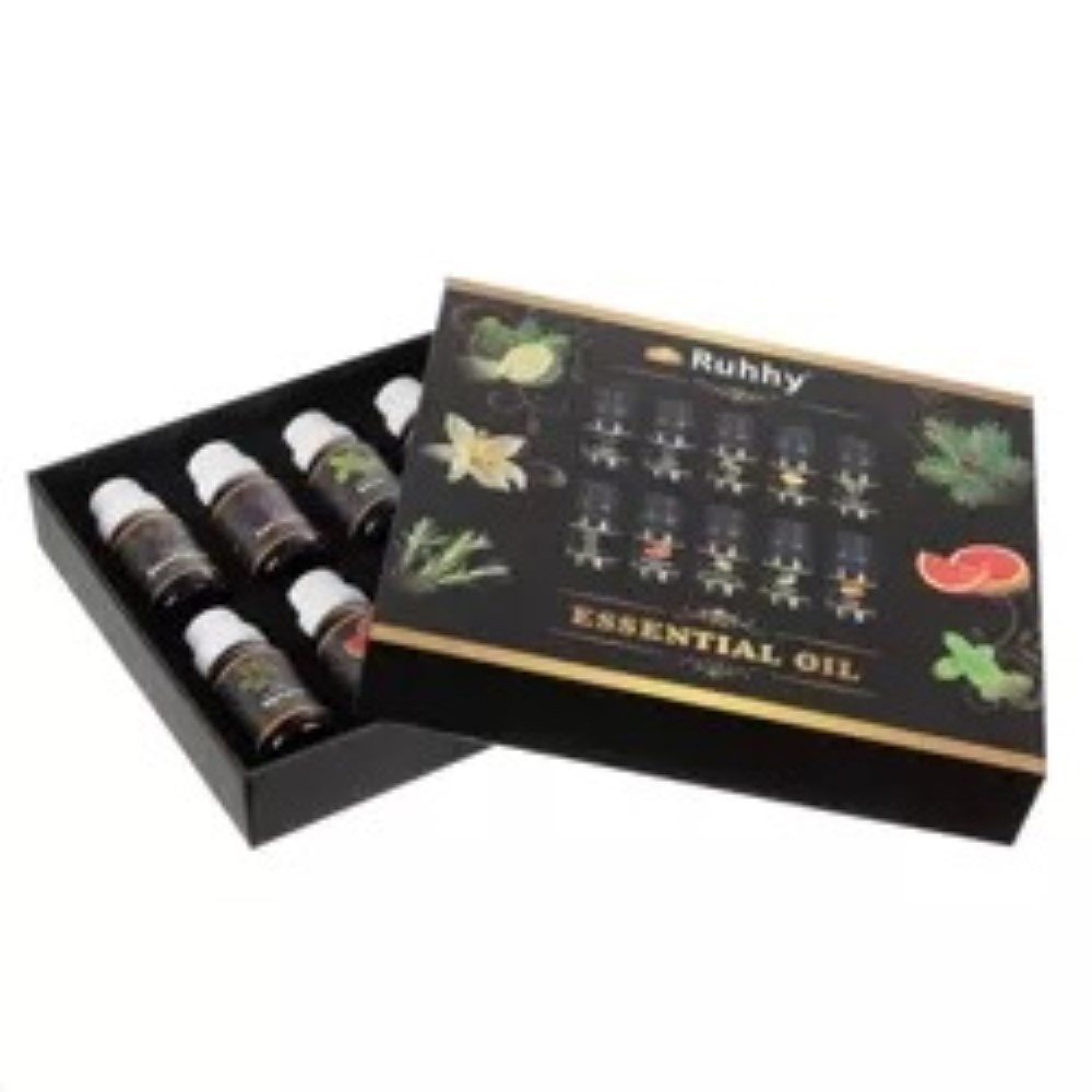 Ruhhy Duftöl Aromatherapie Set - 10 Ätherische Öle für Entspannung und Wellness (Duftöl-Set, 10-St., 10x 15ml Ätherische Öle Set), 10er-Set: Entspannung, Wellness, Aromatherapie