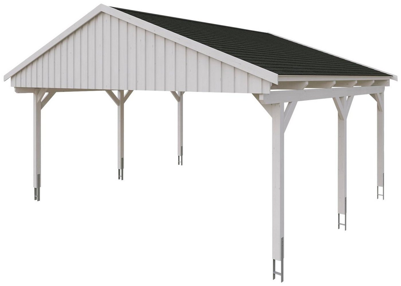 Thumbnail - Skanholz Doppelcarport Fichtelberg, BxT: 618x566 cm, 574 cm Einfahrtshöhe, mit schwarzen Schindeln