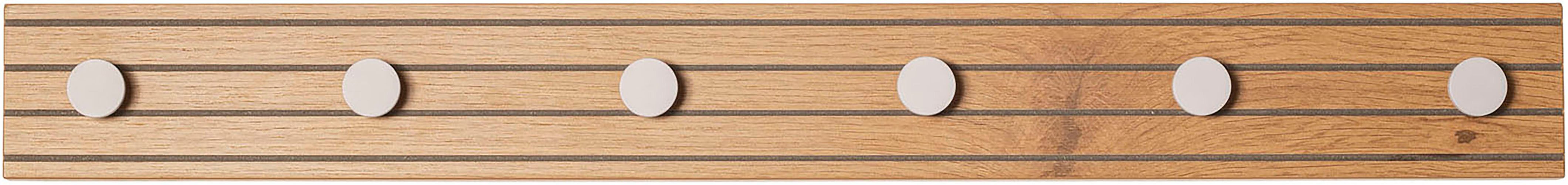 HAKU Wandgarderobe Flurgarderobe, Garderobe, Garderobenhaken, Garderobenleiste, (1 St), rechteckig - aus MDF Braun - B/T/H 80/4/9 cm