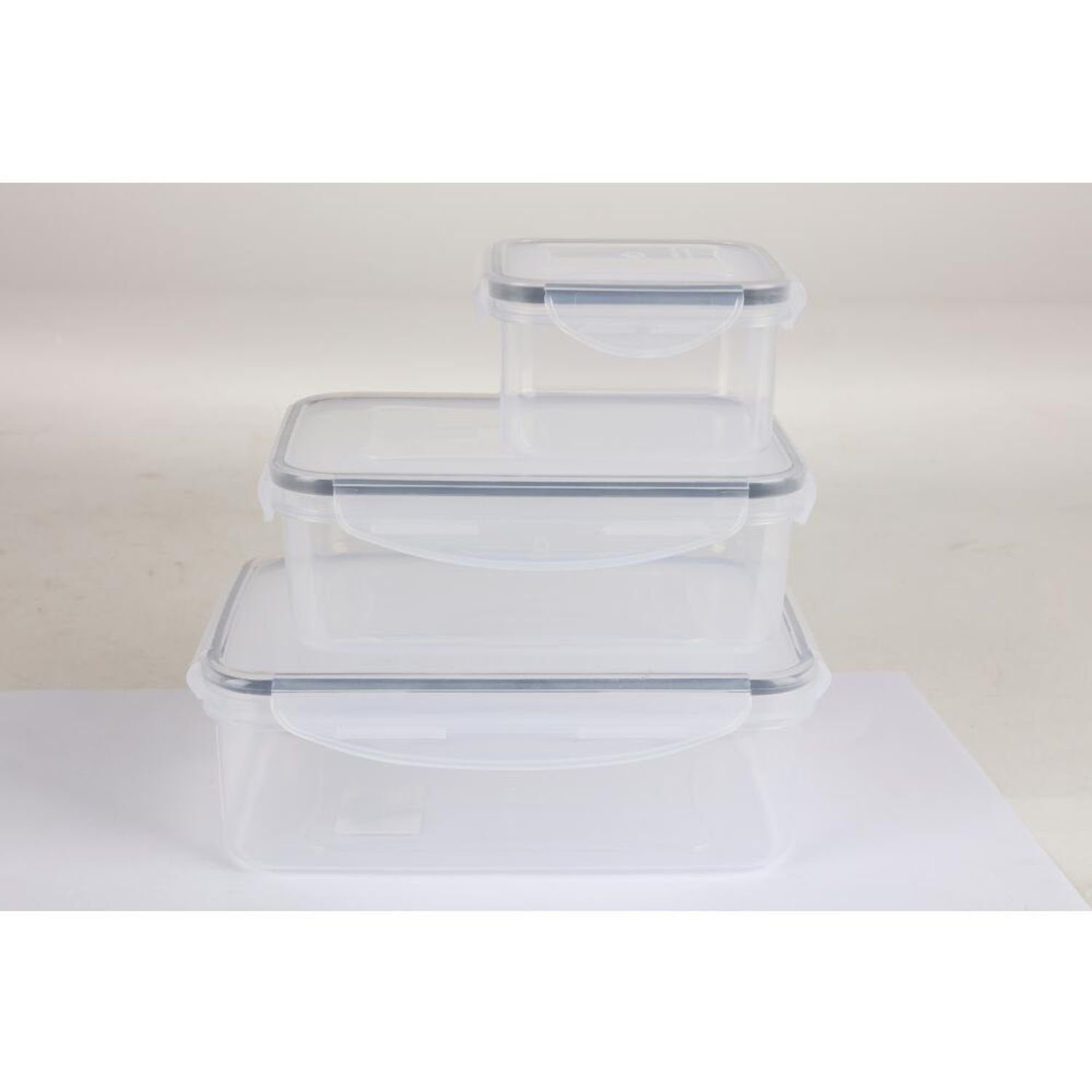 Klick Aufbewahrungsbox PLAST1 12x Airtight Vorratsdose Vorratsbehält, Kunststoff 3er Frischhaltedosen