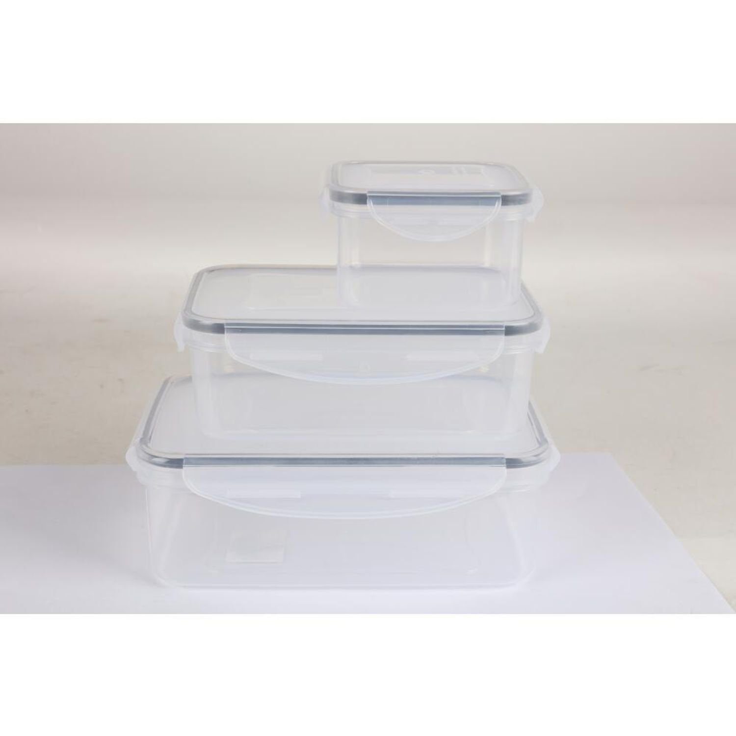PLAST1 Frischhaltedose 12x Airtight Frischhaltedosen 3er Klick Aufbewahrungsbox Vorratsbehält, Kunststoff