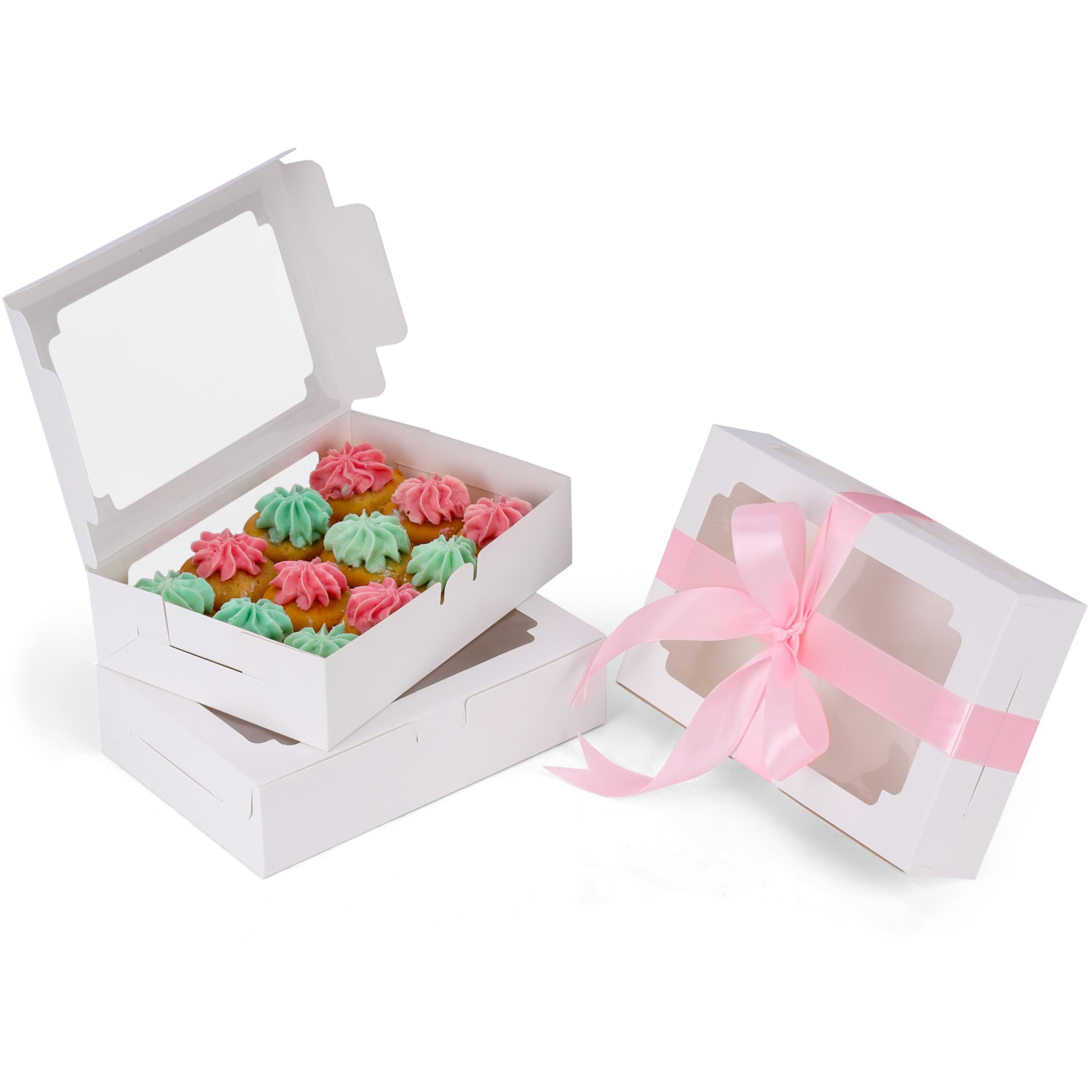 Belle Vous Kuchentransportbox Kraft-Einwegbox für Desserts - 20er Pack - Weiße Cupcake-Verpackung, Karton, (20-tlg)