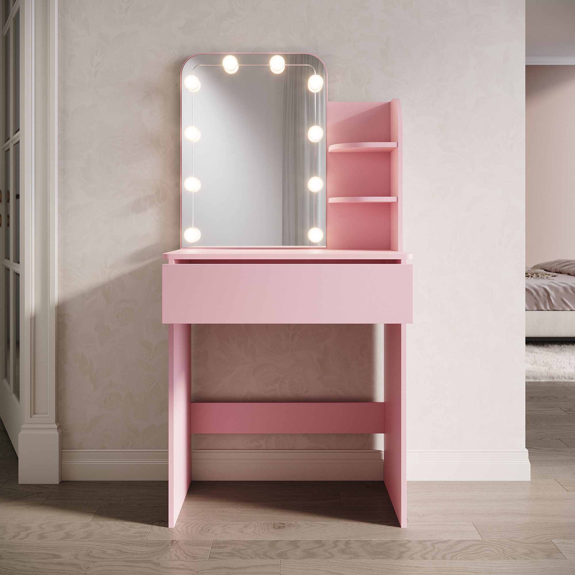 SONNI Schminktisch Schminktisch klein Erhältlich mit Beleuchtung,Schwarze/w günstig online kaufen