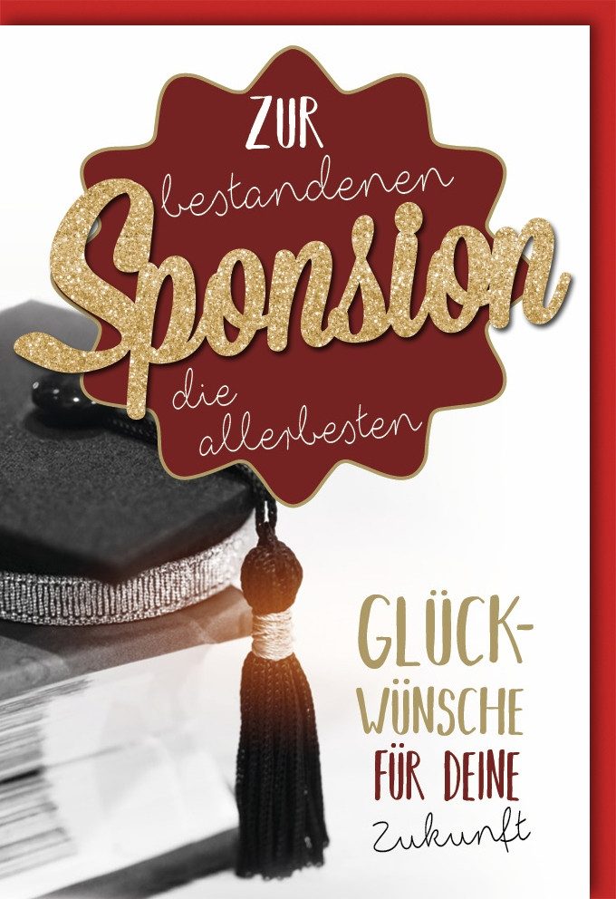 Grußkarten Sponsion - Glückwunschkarte im Format 11,5 x 17 cm mit Umschlag