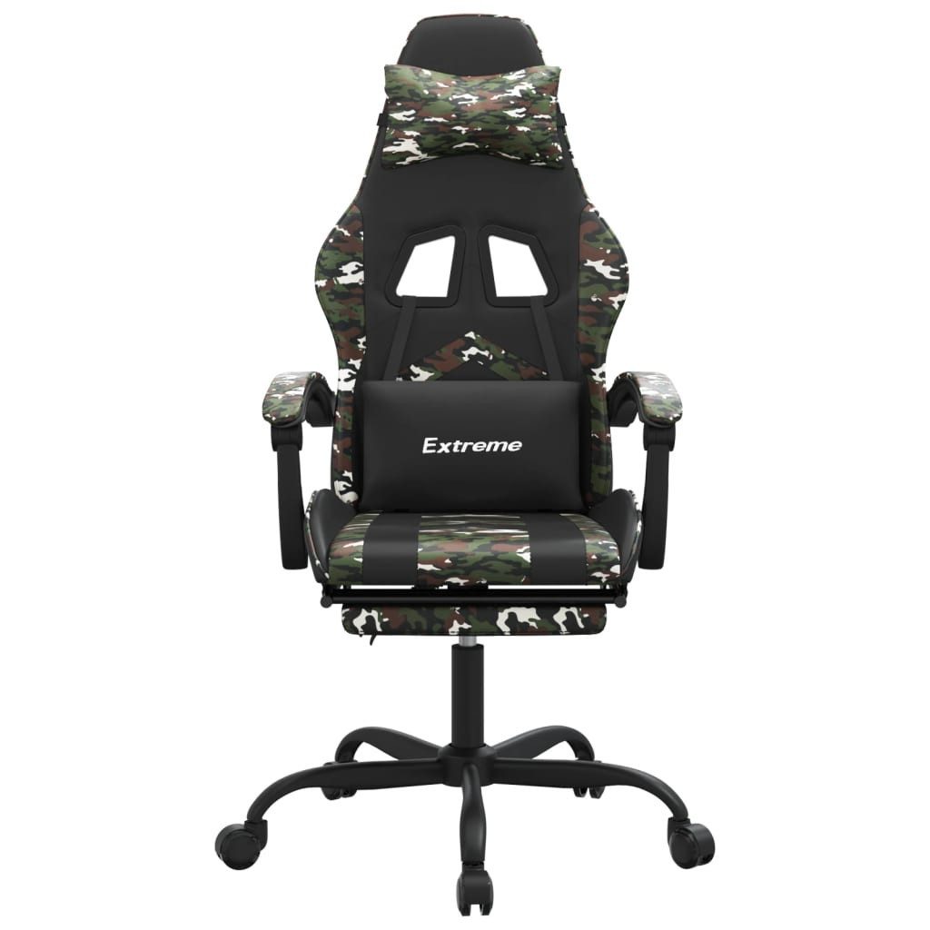 vidaXL Gaming-Stuhl Gaming-Stuhl mit Fußstütze Schwarz und Tarnfarben Kunstleder (1 St)