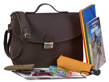 Own Stuff Aktentasche Hashtag, 36 cm Schultasche mit 1 Fach, kleine Lehrertasche, rustikales Leder