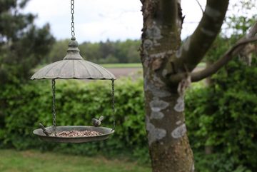 Dekowunder Vogeltränke Aged Weichstahl Vogel Futter Station Haus hängen grün Deko mit Kette