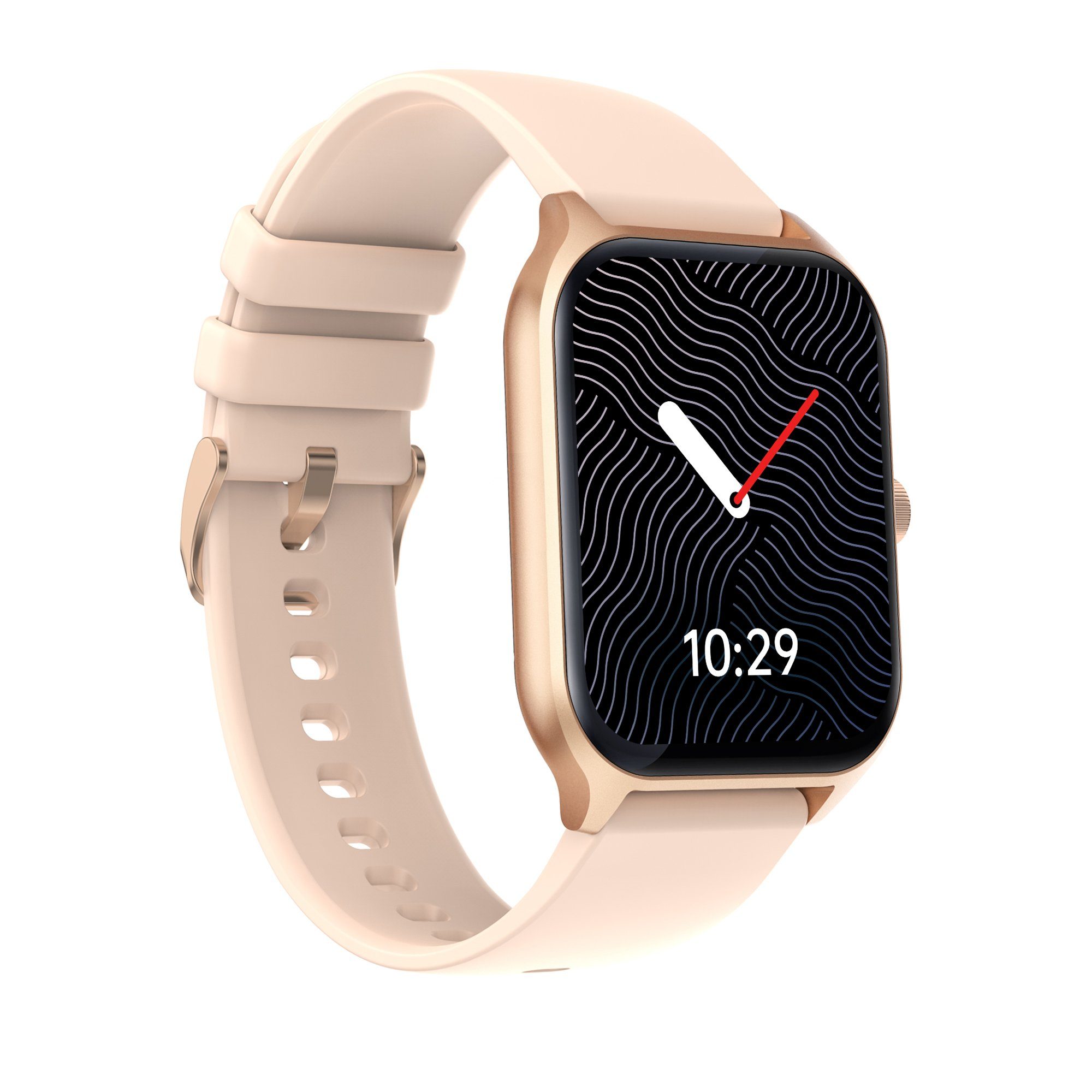 Levowatch LPro Smartwatch (5 cm/1,96 Zoll), inkl. Telefonfunktion und Musikplayer, Fitness Tracker Uhr, KI-Stimmerkennung, HD Display, Damen