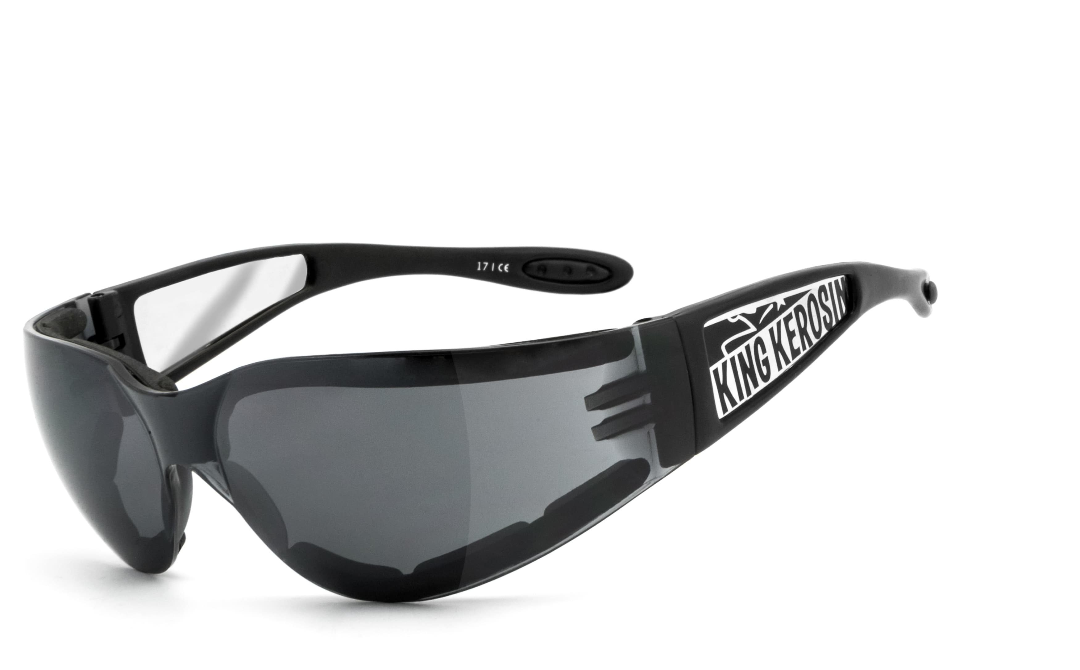 KingKerosin Motorradbrille KK205 gepolstert, Steinschlagbeständig durch Kunststoff-Sicherheitsglas