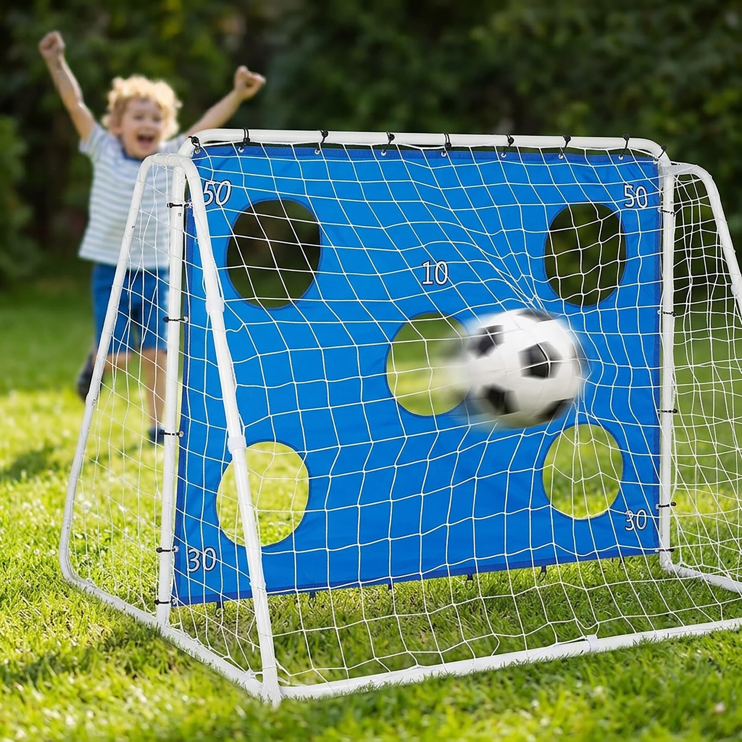 relaxdays Fußballtor Großes Fußballtor mit Torwand