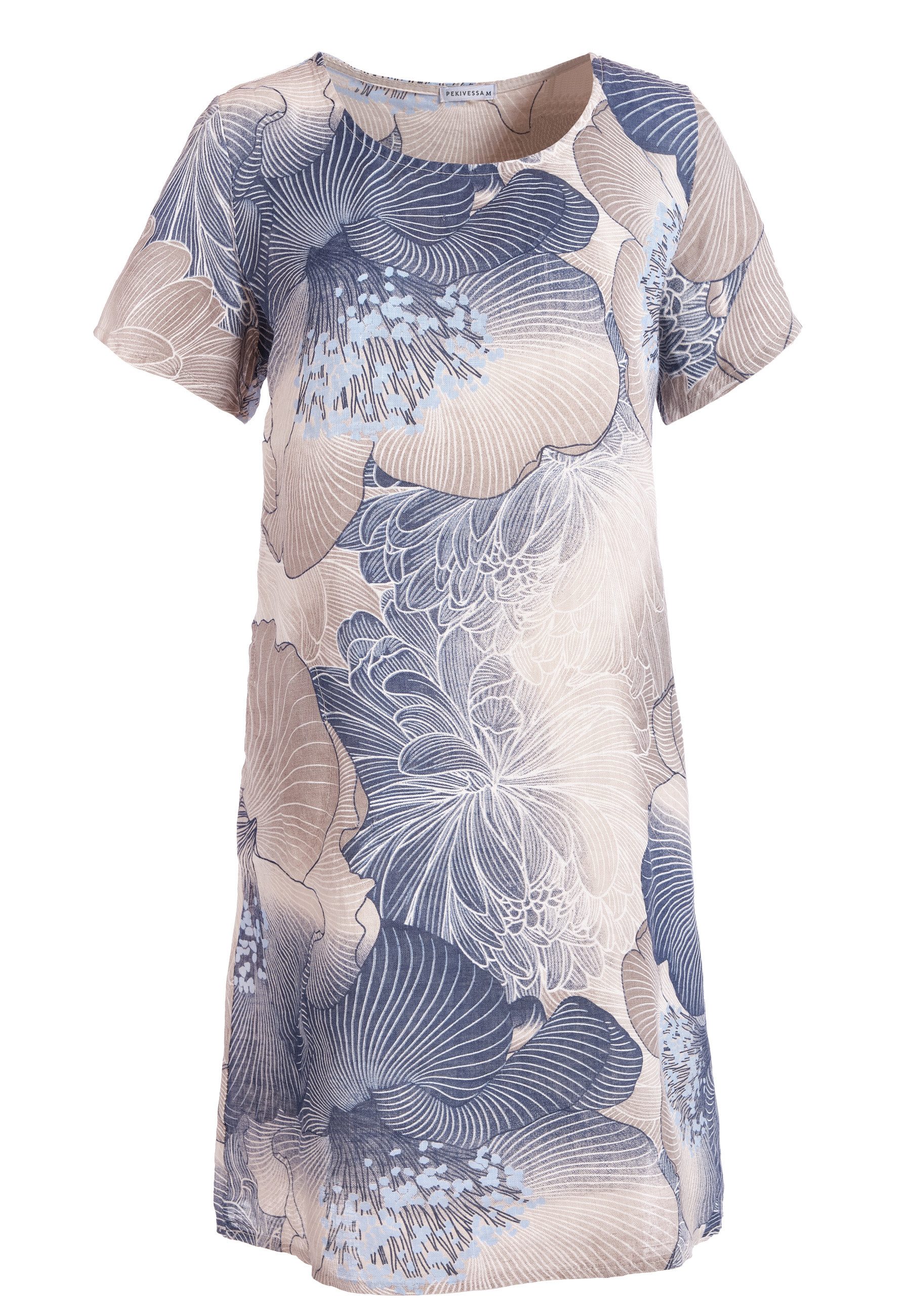 PEKIVESSA Sommerkleid Leinenkleid knielang mit kurzen günstig online kaufen