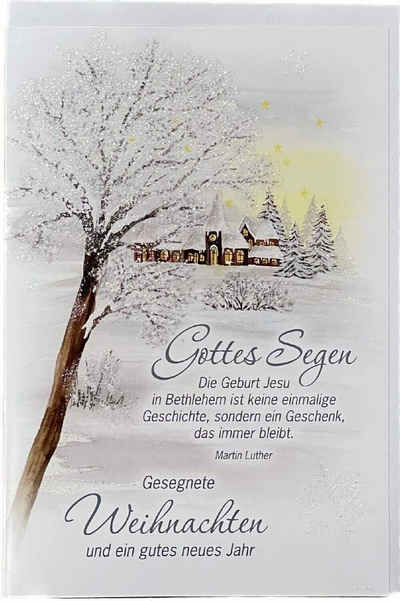HOME FASHION Weihnachtskarte Weihnachtskarte, Grußkarte "Gottes Segen", inklusive Umschlag