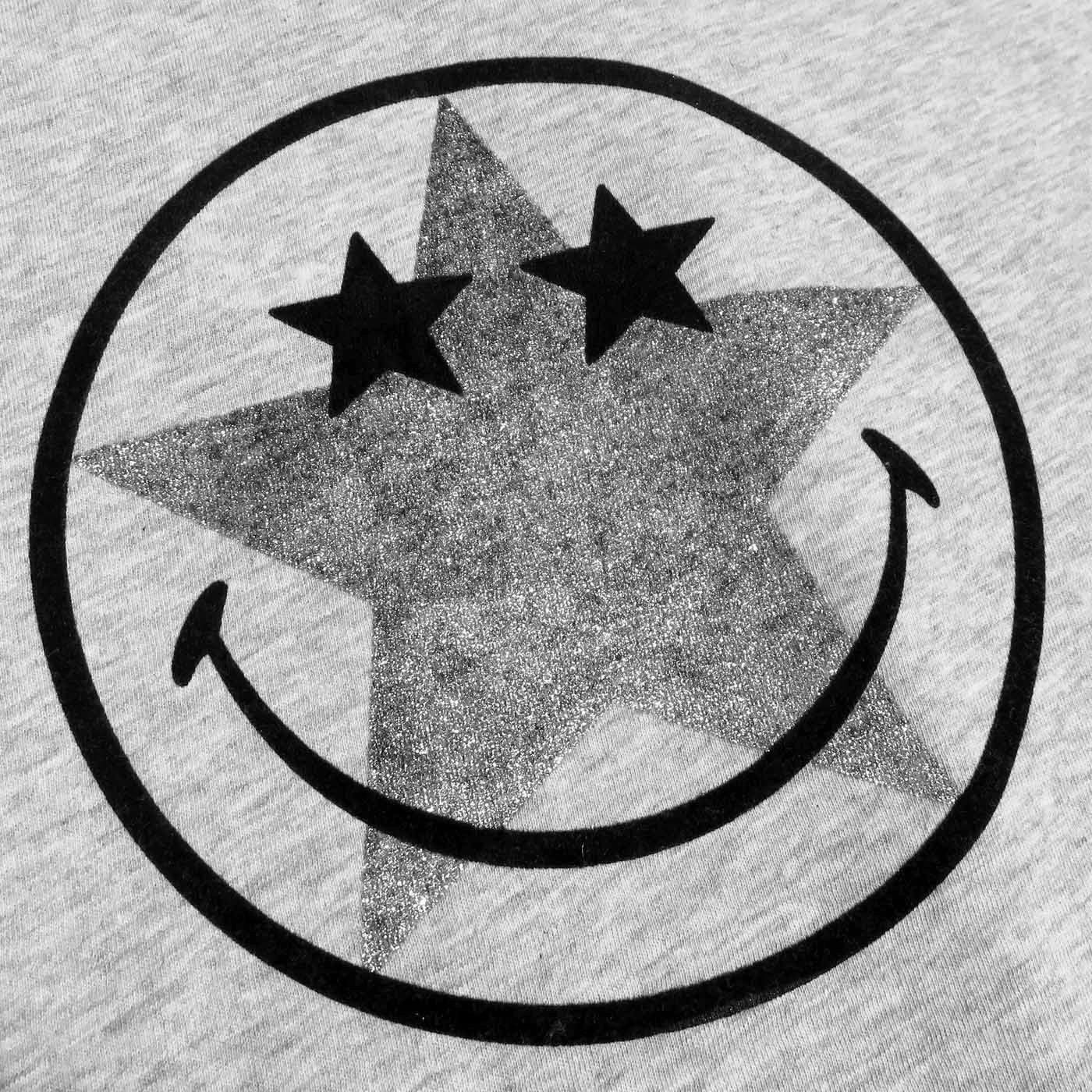 Rock STAR Baby T-Shirt Rock Star Baby T-Shirt „Smiley Star“ in Grau Melange (Baby)
