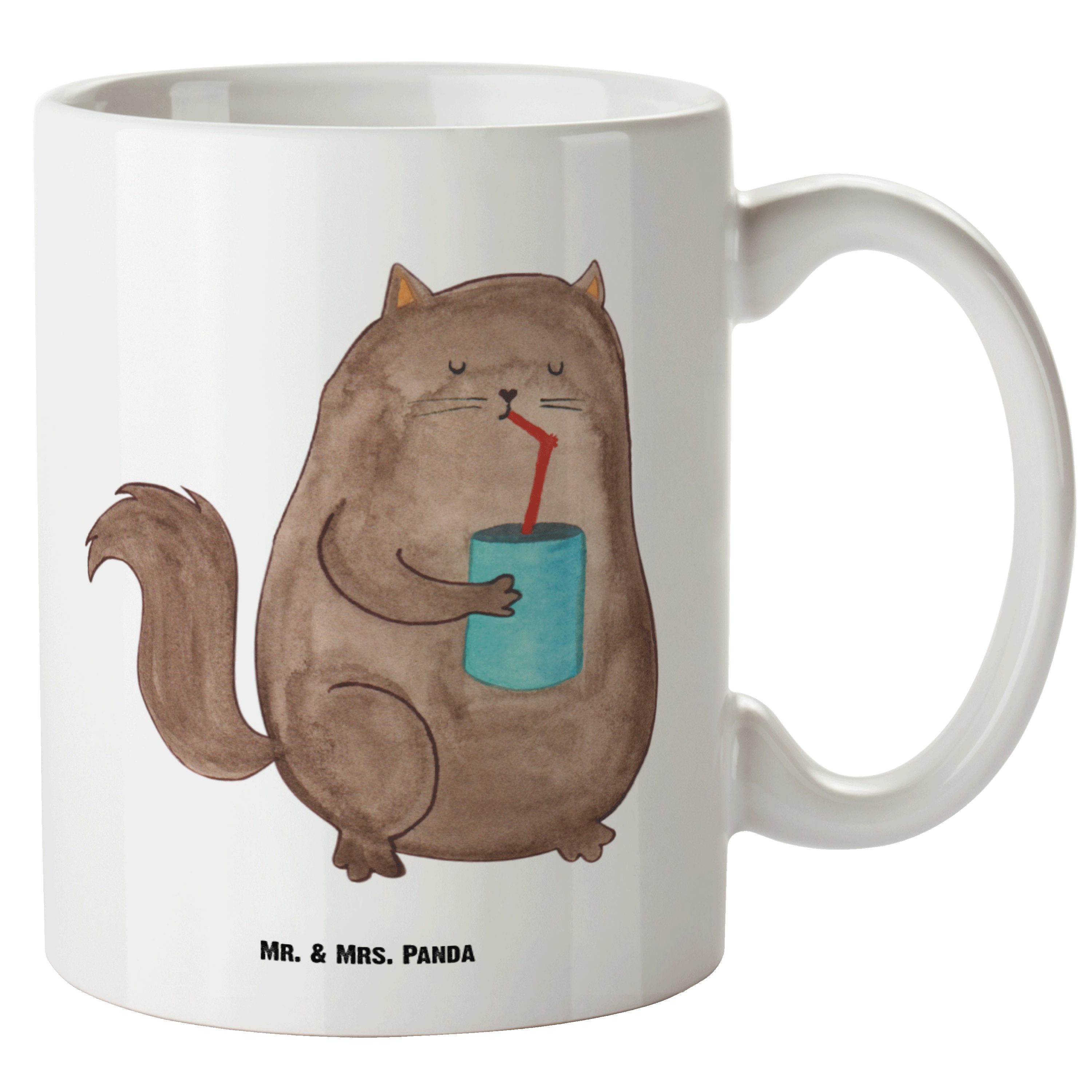 Kater, Mrs. Mr. Becher, Grosse XL Kaffeeta, - Geschenk, XL - Panda Cats, Keramik Weiß Dose Tasse Tasse Katze &