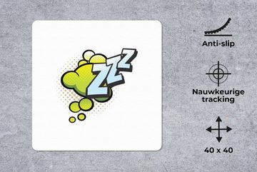MuchoWow Gaming Mauspad Sprichwörter - ''Zzz'' - Zitate (1-St), Mousepad mit Rutschfester Unterseite, Gaming, 40x40 cm, XXL, Großes