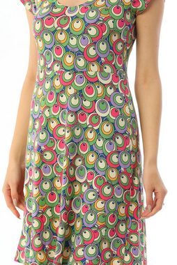 Bongual Sommerkleid Sommerkleid kurze Ärmel mit Vintage Kreise-Muster