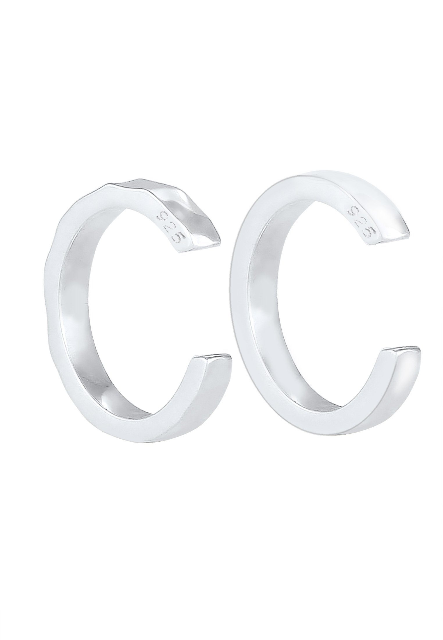 Elli Ohrklemme Earcuff Set Organic Look 925 Silber, Geo