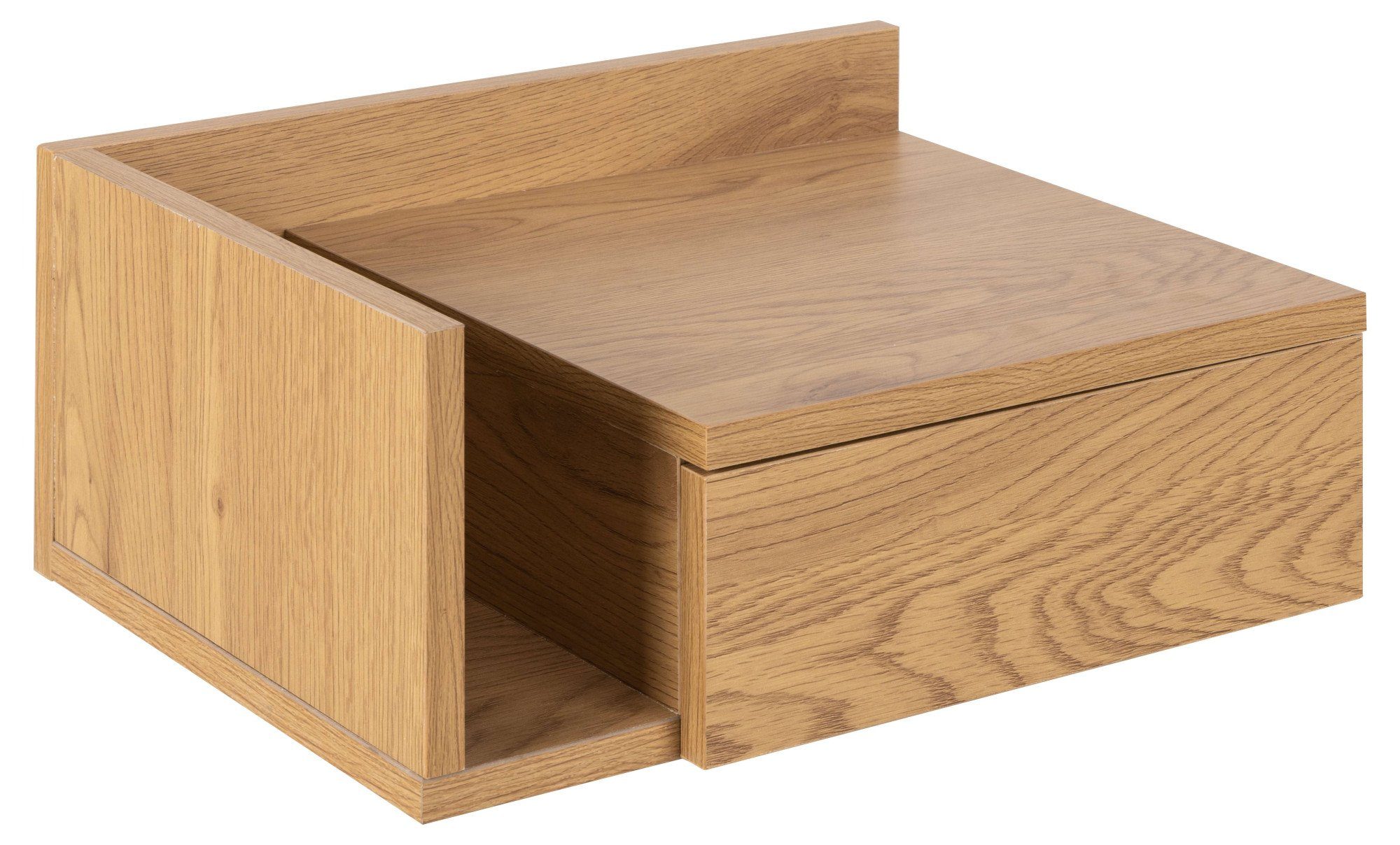 ACTONA GROUP Nachttisch Ashlan Nachtkommode, Nachtschrank, wandmontiert, 1 Schublade, 1 Fachboden, Metallschienen