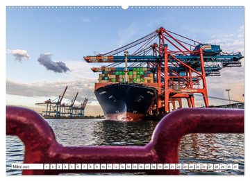 CALVENDO Wandkalender Hafenimpressionen Hamburg 2023 (Premium, hochwertiger DIN A2 Wandkalender 2023, Kunstdruck in Hochglanz)