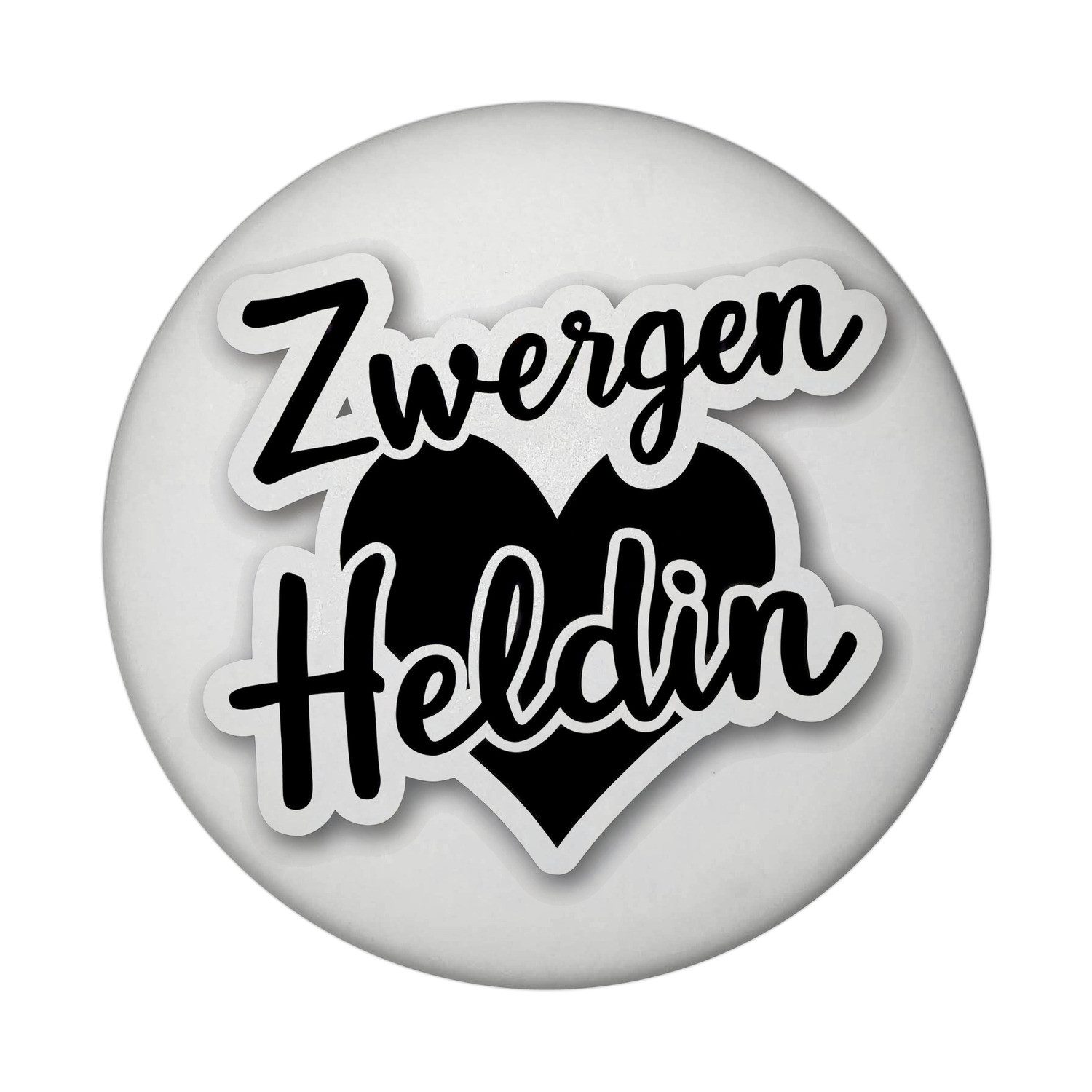 Magnet Zwergen Heldin mit Herz Magnet für Erzieherinnen