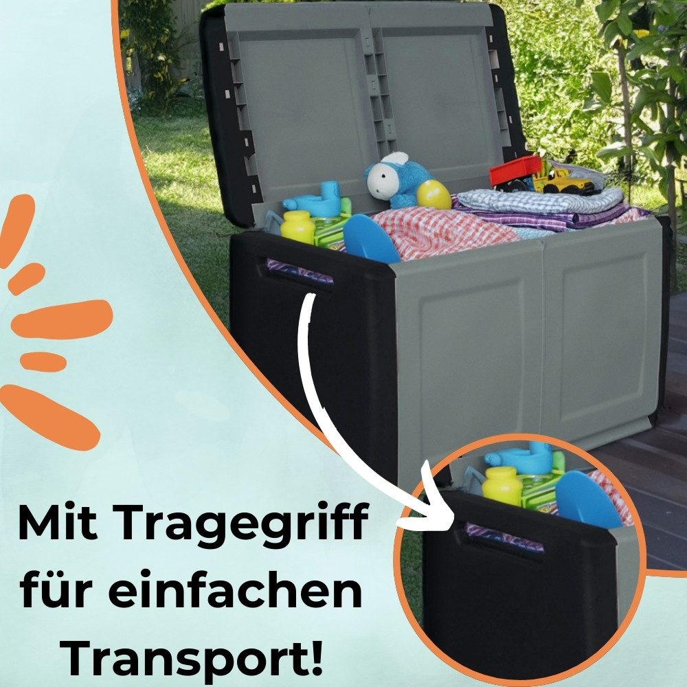 GarPet Gartenbox Gartenbox Wetterfest Outdoor Garten Box Gartenauflagen Kissenbox 290 L