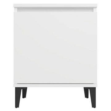 vidaXL Nachttisch Nachttisch mit Metallbeinen Weiß 40x30x50 cm