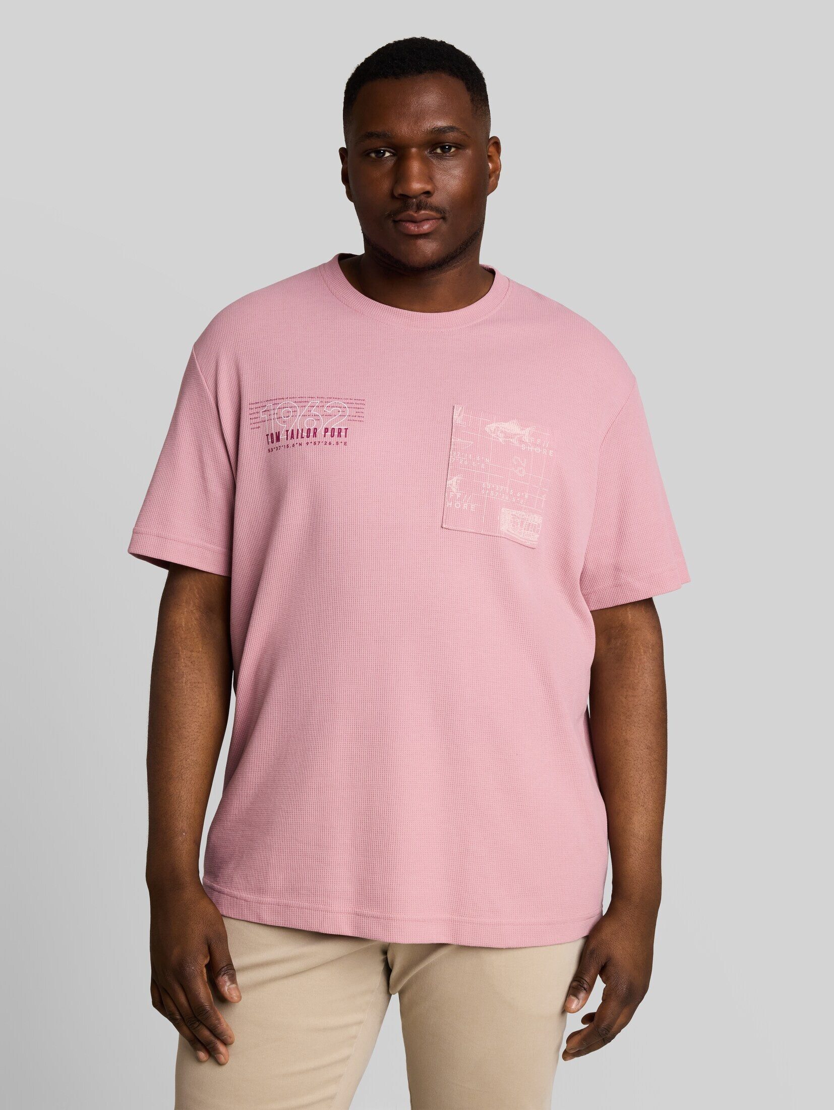 TOM TAILOR PLUS T-Shirt T-Shirt Plus Size - T-Shirt mit Waffelstruktur