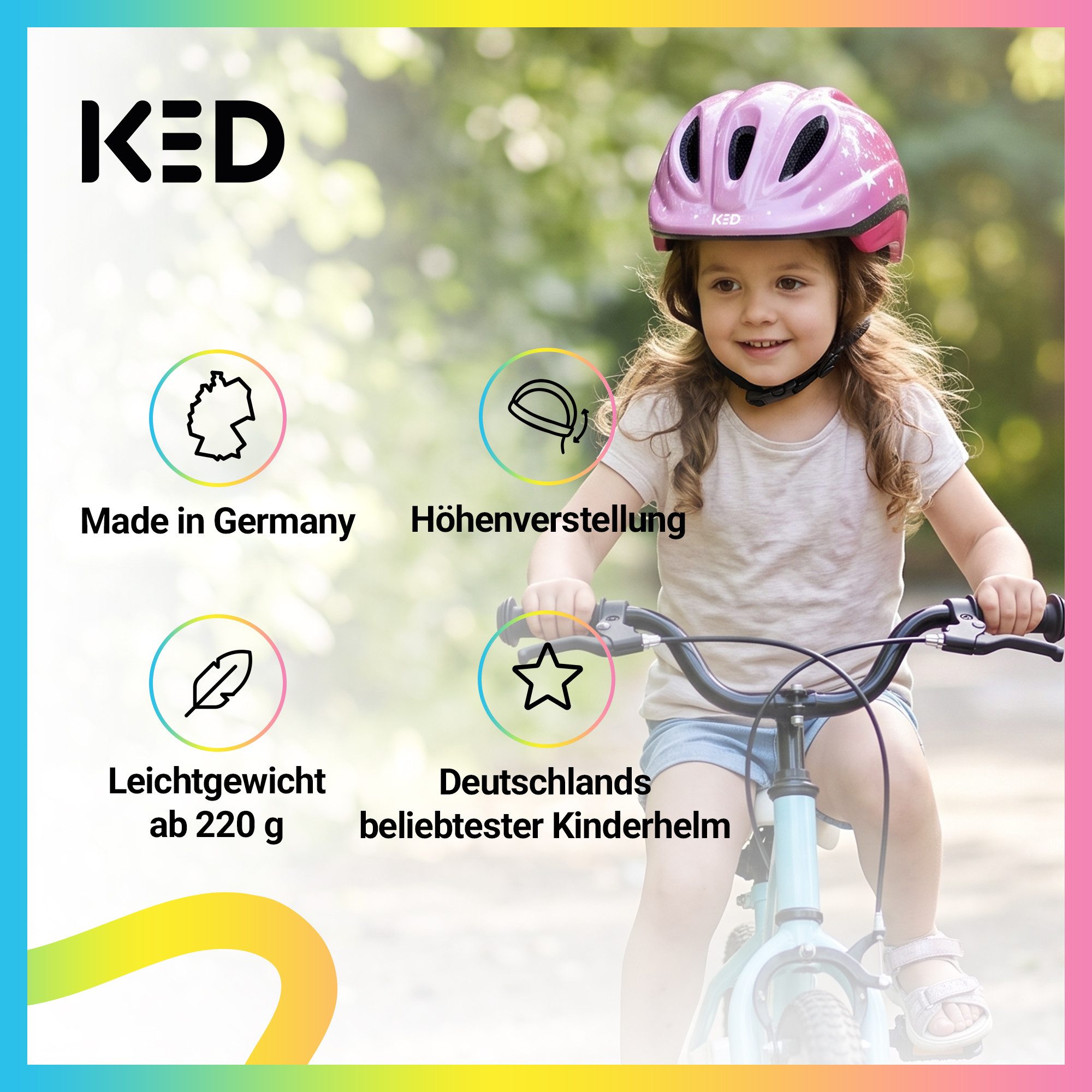 KED Fahrradhelm Meggy II Trend Kinderhelm, LED Rücklicht, MaxShell Technologie Und Präzise Größenverstellung – Bild 2 von 5
