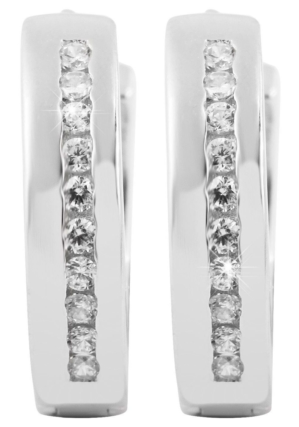 Klappcreolen Ohrringe – Klappcreole aus 925 Silber mit Zirkonia