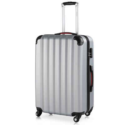 monzana Hartschalen-Trolley, 4 Rollen, Baseline Handgepäck ABS Hard Case Gehäuse gummierte Rollen