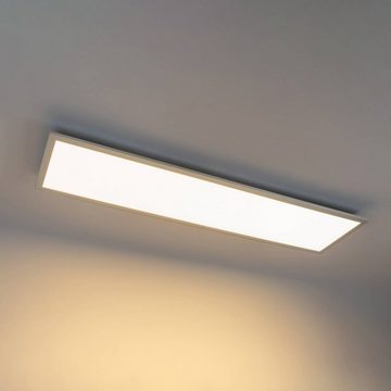 Prios LED Panel Gelora, dimmbar, LED-Leuchtmittel fest verbaut, Farbwechsel warmweiß / tageslicht, Modern, Kunststoff, Aluminium, weiß, silber, 1 flammig, inkl.