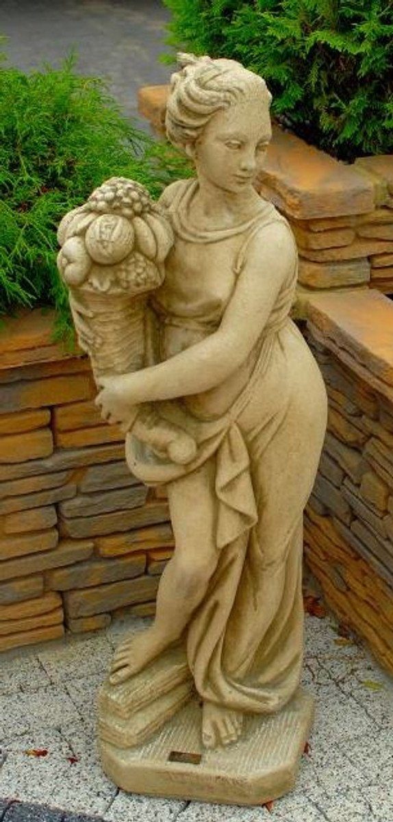Casa Padrino Skulptur Jugendstil Skulptur Venus mit Füllhorn 26 x 24 x H 90 cm Antikstil - Barock Gartendeko - Schwer und Massiv