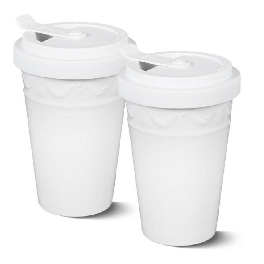 KPM Berlin Geschirr To Go Becher Kurland Duo Weiß (2er-Set)